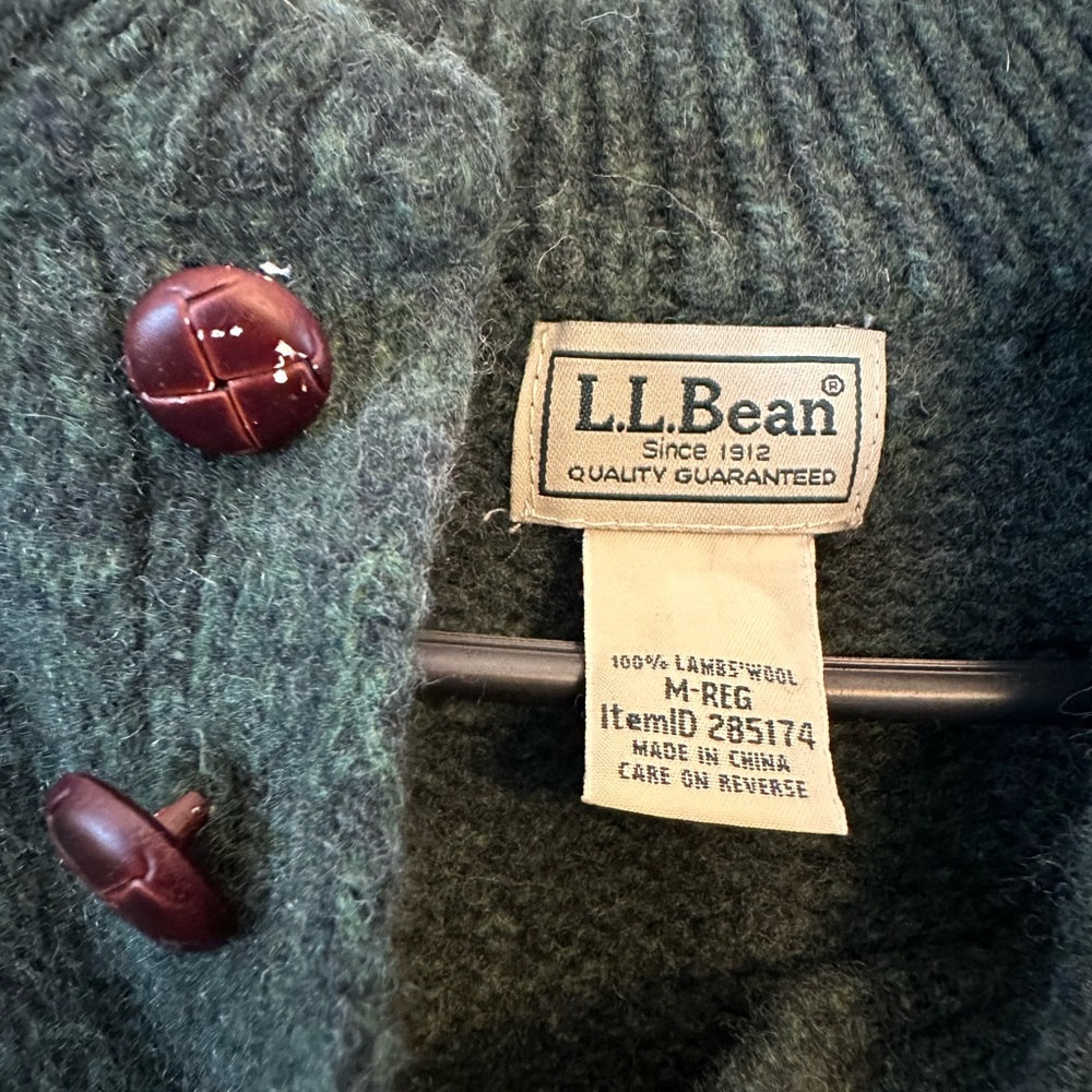 L.L. Bean Vintage Green Wool Sweater